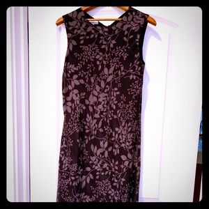 Jones New York Black and Gray Floral Midi Dress